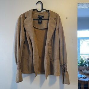 Vintage Faux Suede Fall Brown Light Whimseygoth‎ Jacket